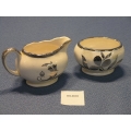 2x Sandland Ware Landcaster Bandland Cream & Sugar Bowl