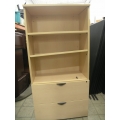 Bookcase Bookshelf Storage Blonde 36x20x72 3-Shelves 2-Drawers