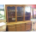 Dining Room China Hutch Walnut Finish  Country