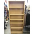 Light Maple 5 Shelf Bookcase 32x11x80 Bookshelf