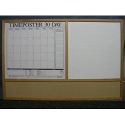 Timeposter Monthly Whiteboard Cork Board Wood Frame 24x36