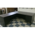 Black L-Suite Desk 2 Pedestal and Sliding Keyboard Tray