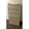 5 Drawer Sand Flip Front 36" Lateral File Cabinet with Keys