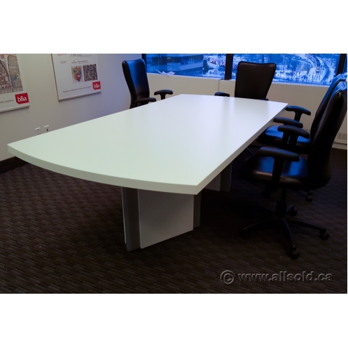 8 White Modern Style Boardroom Conference Meeting Table