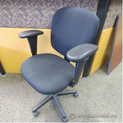 Black Pattern Adjustable Fabric Office Task Chair