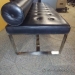 Leather Seating Bench With Chrome Legs