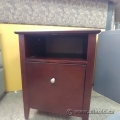 Dark Wood Mahogany Side End Table Nightstand w/ File Storage