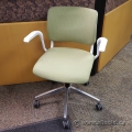 White w/ Green Cushion KI Grazie Adjustable Office Task Chair