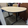 72" Haworth Maple Racetrack Boardroom Table w/ Black Trim