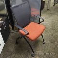 Haworth X99 Seminar Red Seat Mesh Back Nesting Guest Chair