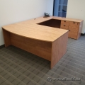 Maple U/C Suite Office Desk w/ Drawer Storage and Bow Front