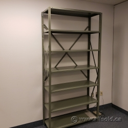 Light Grey Metal Shelving Unit with Adjustable Shelves