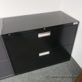 Hon 2 Drawer Black Lateral File Cabinet, Locking