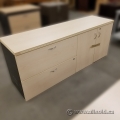 Blonde 2 Drawer 2 Door Storage Credenza, Locking