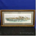 City of Calgary Skyline - Framed Watercolour Print under Glass