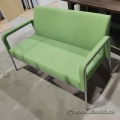 Green Fabric Bench Seating w/ Armrests