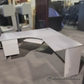 Grey L-Suite Desk w/ Pedestal 65x65