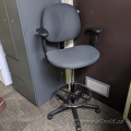 Grey Adjustable Drafting Chair Bar Stool 32" Seat Height
