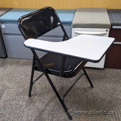 NPS Black and Grey Left Tablet Arm Folding Chair Student Desk