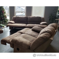 Microsuede 2 Piece Reclining Sofa Set, $500 per Piece