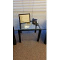 Black Base Glass Top End Reception Table 20x24x20