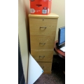 Light Brown Wooden 4 Drawer Vertical Filing Cabinet