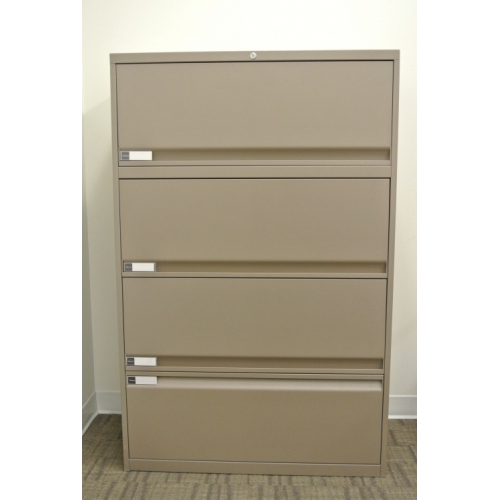 Teknion Tan 4 Drawer Lateral File Cabinet Locking 36 Allsold Ca