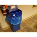 Blue High Capacity Recycle Bin with Swing Top Lid