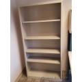 Lincora Beige 36" 5 Shelf Metal Book Case w Adjustable Shelves