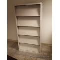 Beige Brochure, Pamphlet Display with Hidden Storage Book Shelf