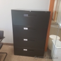 Black Global 4 Drawer Lateral Storage Filing Cabinet, Locking