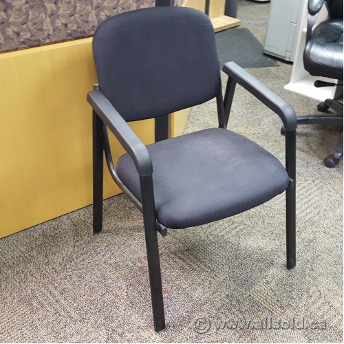 Black Fabric Stacking Guest Chair W  Fixed Arms - Allsold.ca - Buy 