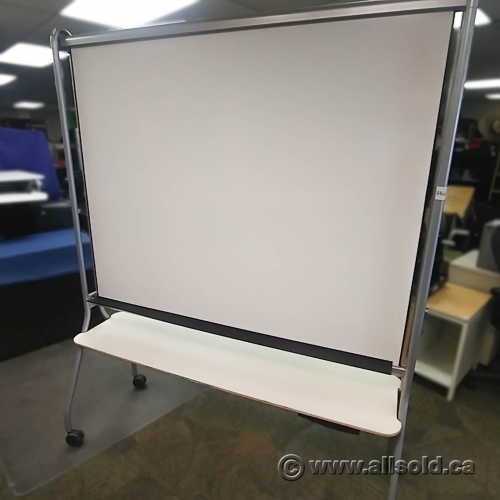 Rolling Double Sided Whiteboard Planning Board w/ Tray