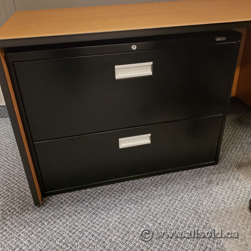 Black Staples 2 Drawer Lateral File Cabinet, Locking - Allsold.ca - Buy & Sell Used Office 