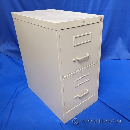 Uline Grey Letter Size 2 Drawer Vertical File Cabinet, Locking 