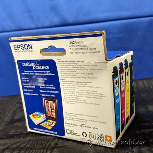 Set Of 4 Epson 702 Ink Cartridges For Workforce Pro Wf 3720 Allsoldca Buy And Sell Used 9915