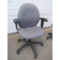 Grey pattern rolling office chair with armrest