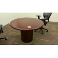 42" Round Dark Cherry Maple Meeting Table Column Base