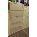 5 Drawer Taupe Flip Lateral File Cabinet 30x18x64.5 Keys