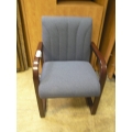 Blue Side Guest Chair Cherry Sleigh Frame