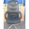 Leather Black Executive Office Chair with Arms