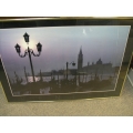  24 x 36 Black and White Picture Venice  Brass Frame