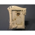 White butterfly wedding picture frame