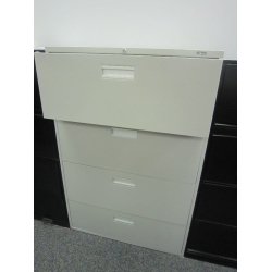 ProSource 4 Drawer Beige Lateral Filing Cabinet w Lock