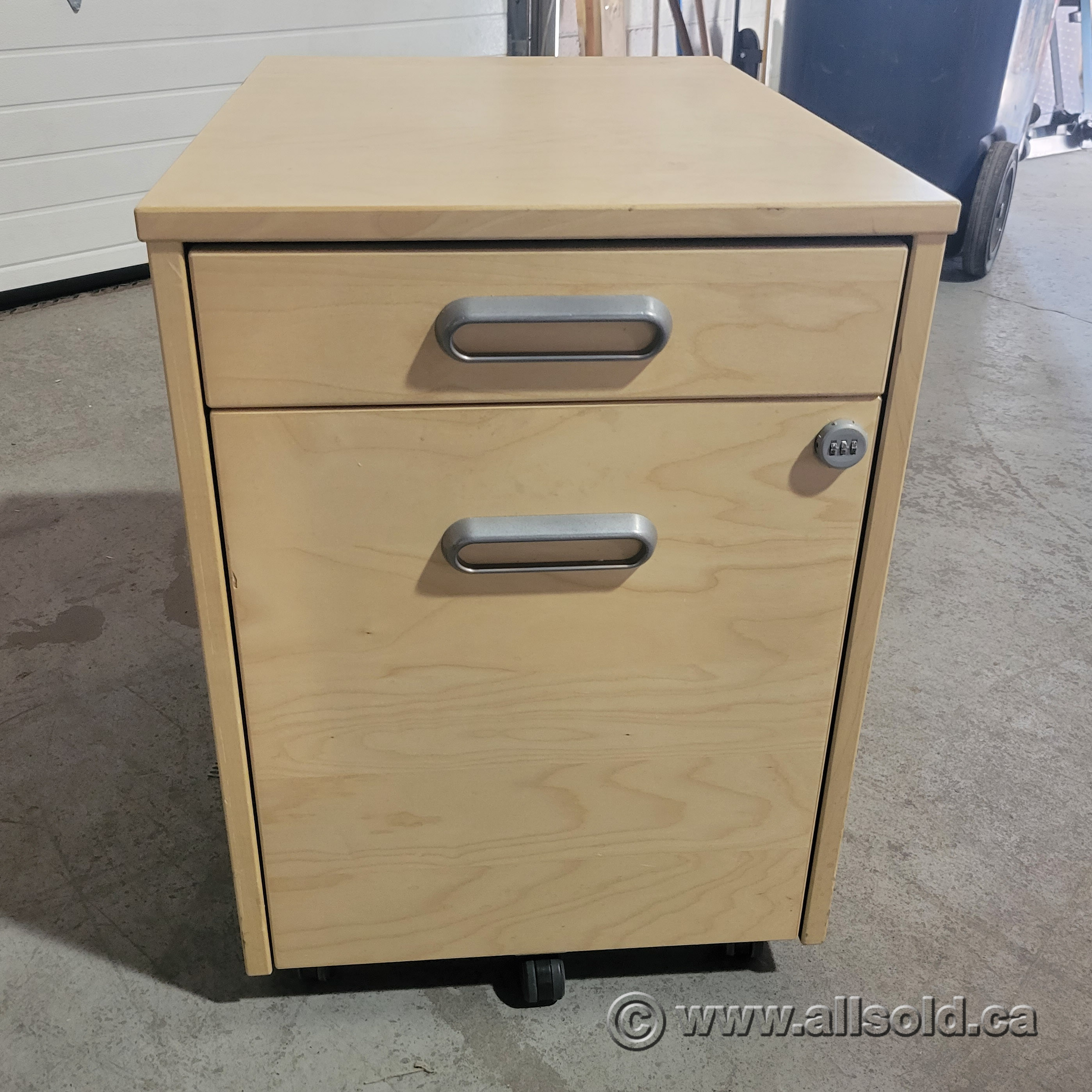 Ikea Galant Blonde 2 Drawer Pedestal Rolling Cabinet Allsoldca Buy And Sell Used Office 2463