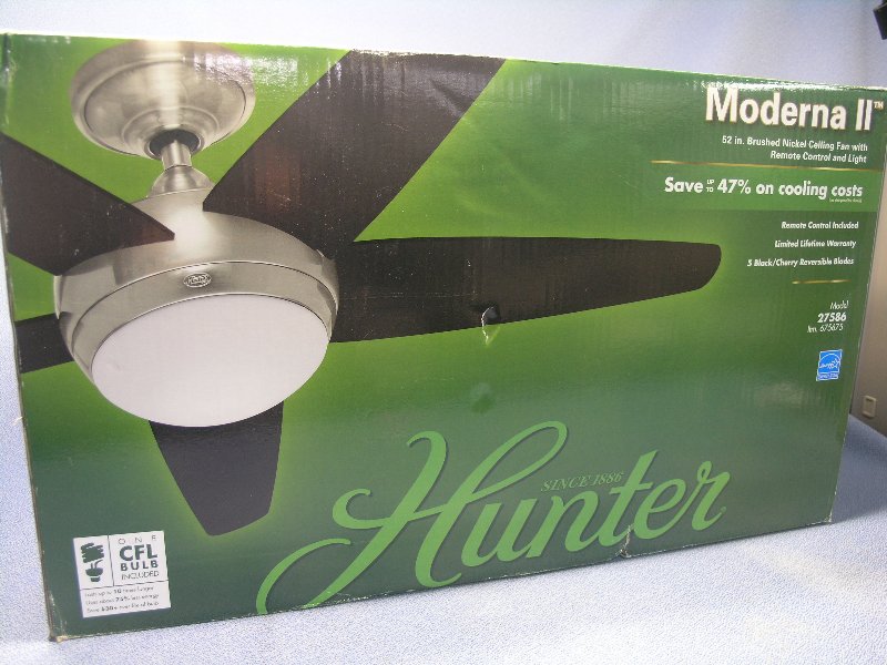 Black Cherry Moderna Ii Hunter 52 Ceiling Fan W Light